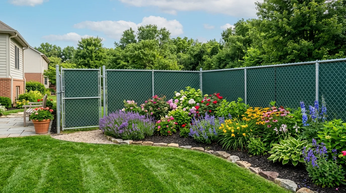 Chain Link Fence With Privacy Mesh